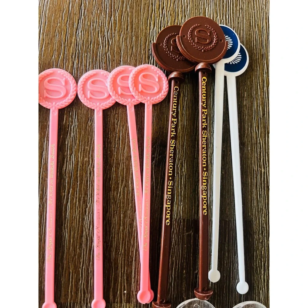 Vintage Swizzle Stick Lot 28pc Pan Am Las Vegas Hotels Airlines Barware Stirrers